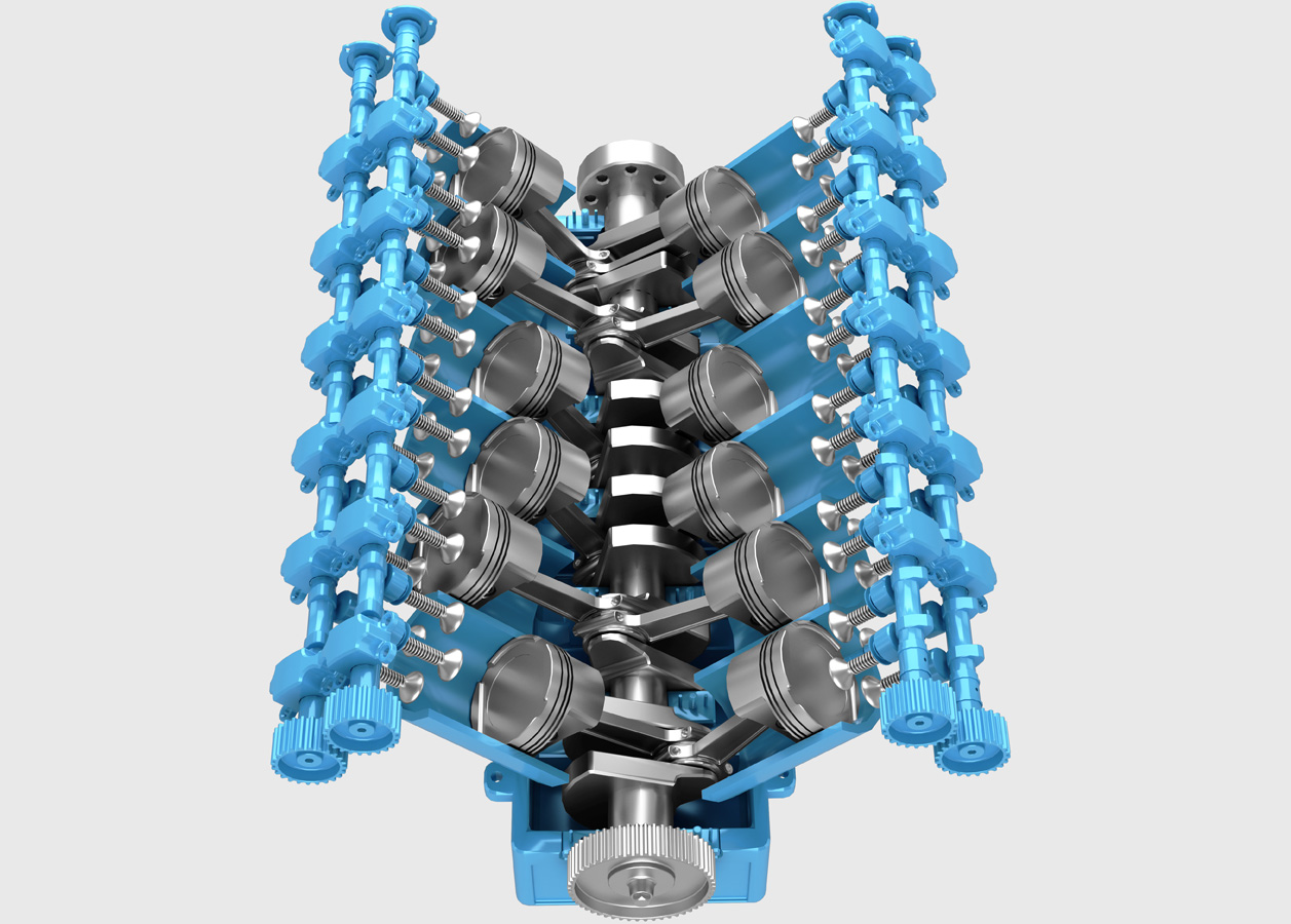 发动机机械结构，运作原理三维动画